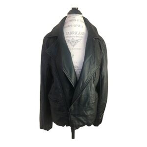 Women’s Black Motorcycle Jacket Size M Faux Leather